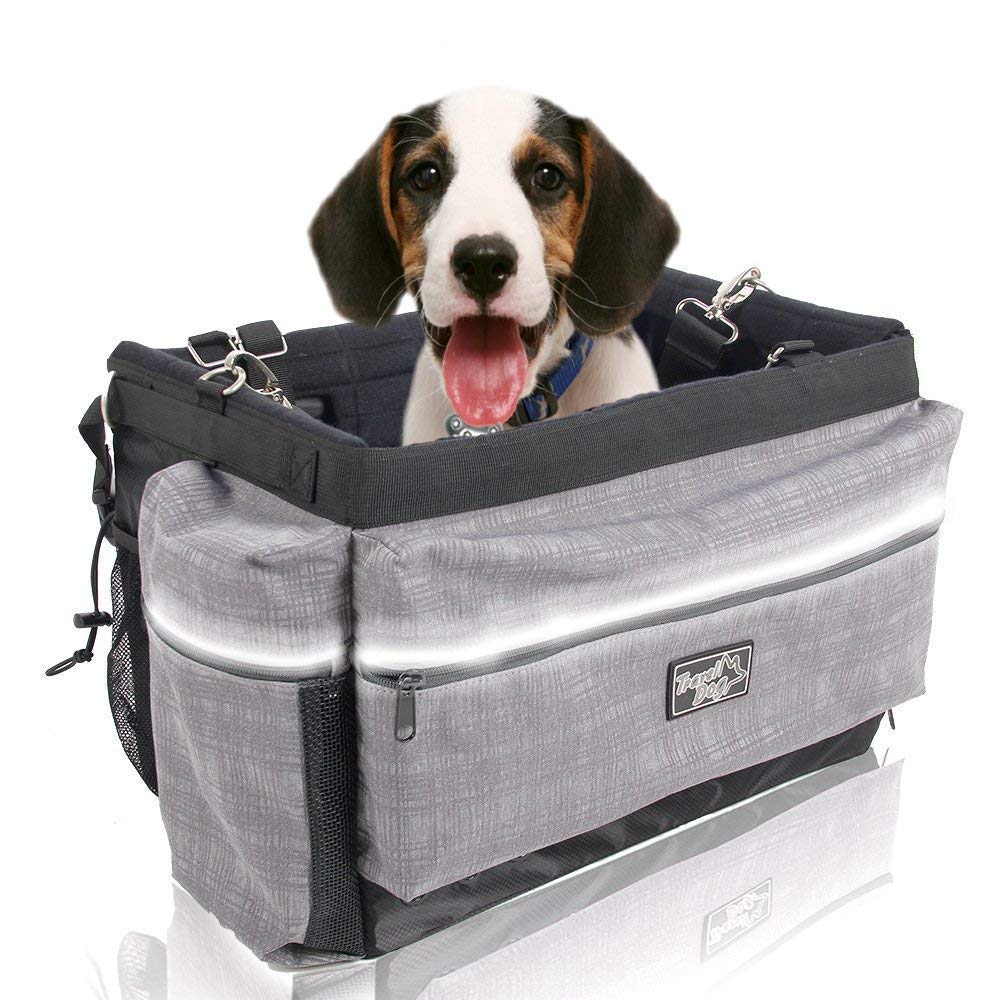 ALL FOR PAWS Delux 2 in 1 Bicycle Basket Carrier Bag with Reflective Stripe for Dogs