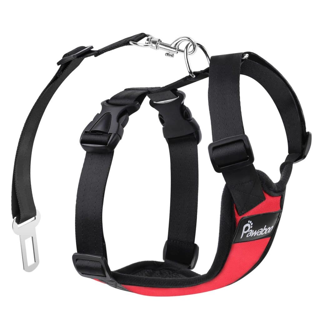 PAWABOO Dog Safety Vest Harness Dog Adjustable Car Safety