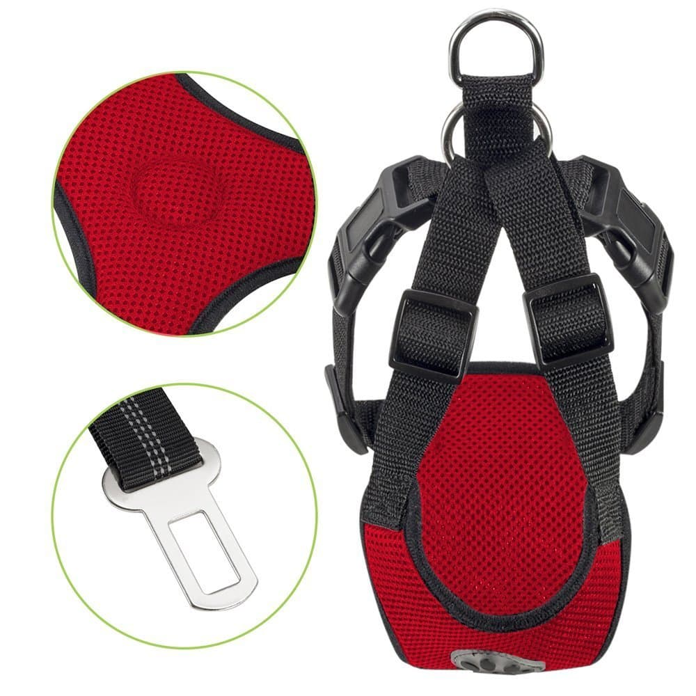 SlowTon Dog Car Harness Plus Connector Strap