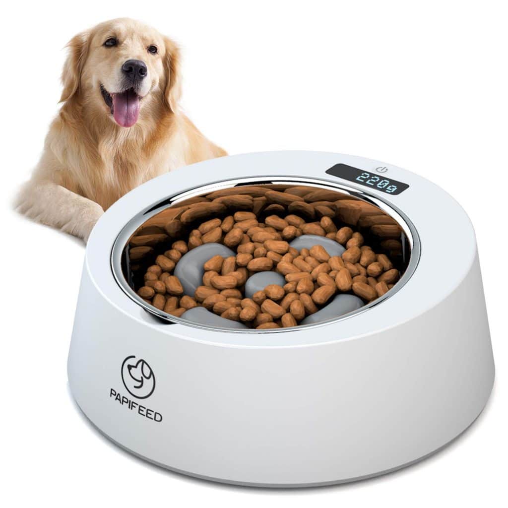 PAPIFEED Slow Feed Dog Bowl Multifunctional Digital Scale Pet Feeder,